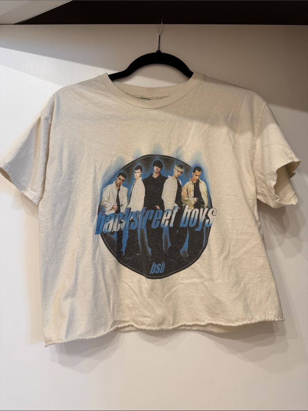 Vintage style Backstreet Boys Graphic Crop T-Shirt - Cream